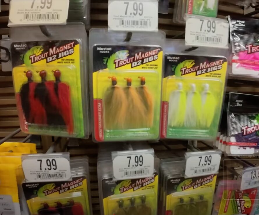 Image of Trout Magnet D2 jigs at Cabelas near me.